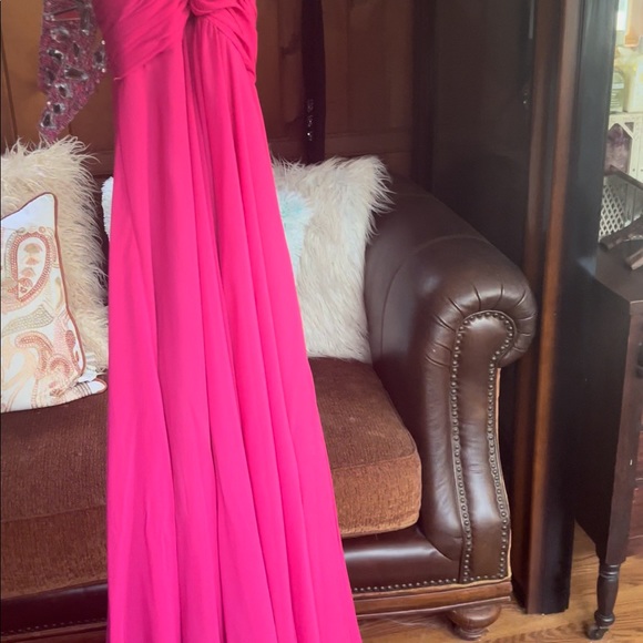 Blondie Nites strapless Pink flowy Gown - Picture 7 of 15